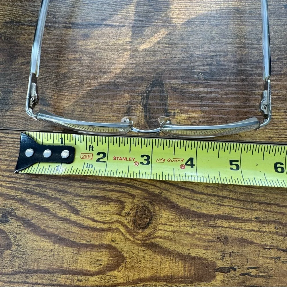 Valentino Italy‎ Rhinestone Hinge Eyeglass Frames Rectangular Silver Tone